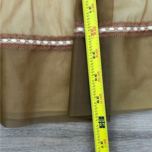 VINTAGE 1960s Vanity Fair Brown Lace Chiffon Nightgown Nightie Dress Sabrina - Picture 6 of 9